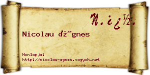 Nicolau Ágnes névjegykártya