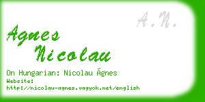 agnes nicolau business card