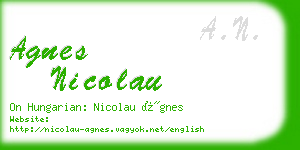 agnes nicolau business card